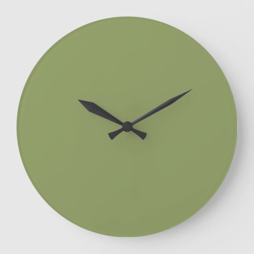 Moss Green Solid Color Large Clock