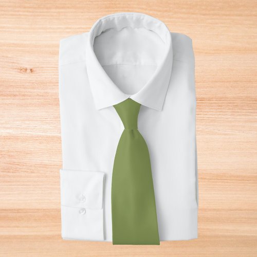 Moss Green Solid Color Neck Tie