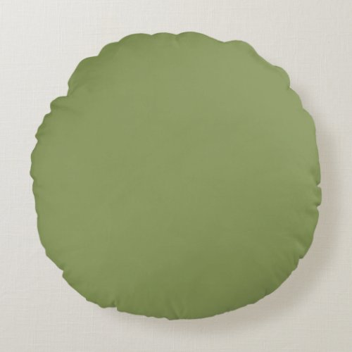 Moss Green Solid Color Round Pillow