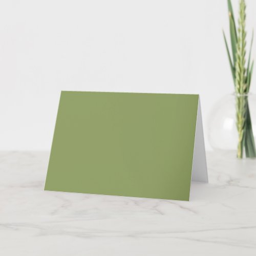 Moss Green Solid Color Thank You Card