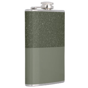 Moss Green Speckled Top Custom Vinyl Wrapped Flask
