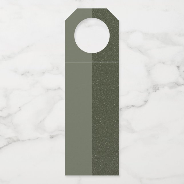 Moss Green Split Bottle Hanger Tag – Customizable (Front)