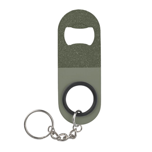 Moss Green Split Bottle Opener Keychain (Custom) (Front)