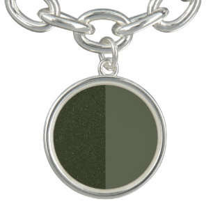 Moss Green Split Charm Bracelet – Customizable