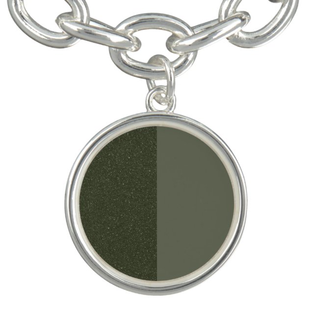Moss Green Split Charm Bracelet – Customizable (Design)
