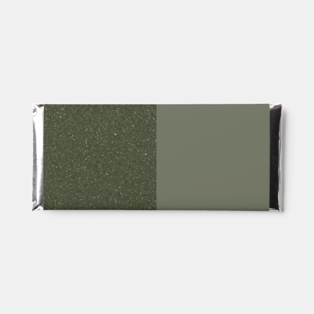 Moss Green Split Chocolate Wrapper – Customizable Hershey Bar Favors (Front)