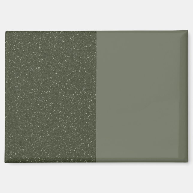 Moss Green Split Design Magnet (Customizable) (Front)