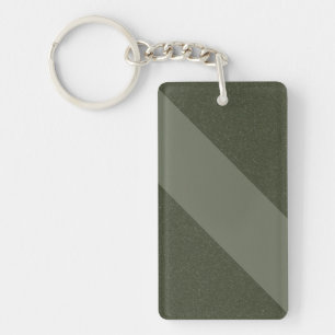 Moss Green Split Diagonal Keychain – Customizable