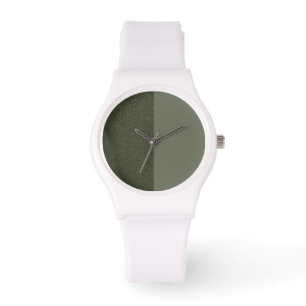 Moss Green Split Face Watch – Customizable