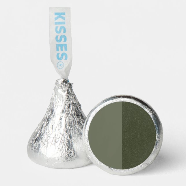 Moss Green Split Hershey's Candy Favors Stickers (Front)