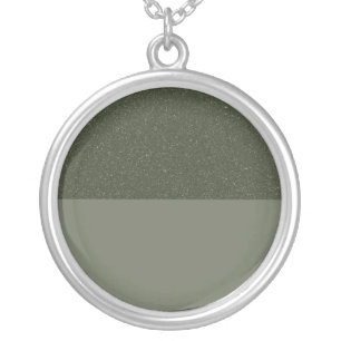 Moss Green Split Horizon Pendant Necklace (Custom)
