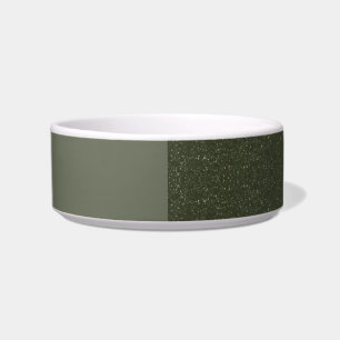 Moss Green Split Panel Pet Bowl – Customizable
