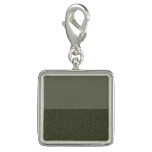 Moss Green Split-Texture Charm Bracelet (Custom)