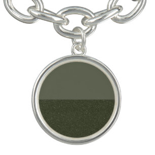 Moss Green Split Texture Charm – Customizable Bracelet