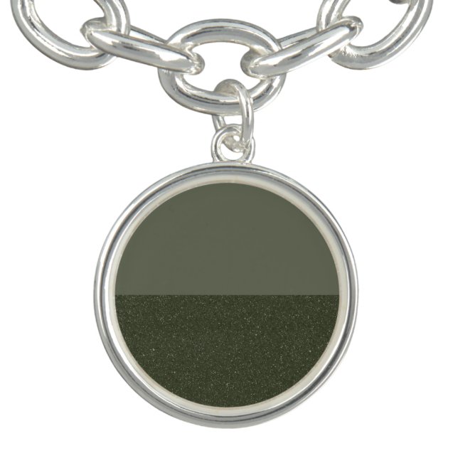 Moss Green Split Texture Charm – Customizable Bracelet (Design)
