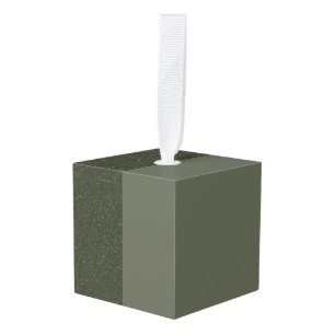 Moss Green Split Texture Cube Ornament – Customize