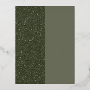 Moss Green Split Texture Foil Invitation Postcard