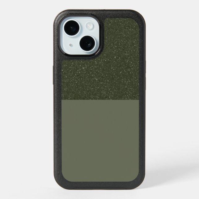 Moss-Green Split Texture iPhone 15 Case (Back)
