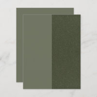 Moss Green Split Textured Flat Save The Date Card