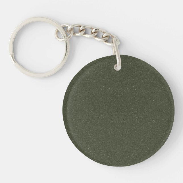 Moss Green Texture Acrylic Keychain – Customizable (Front)