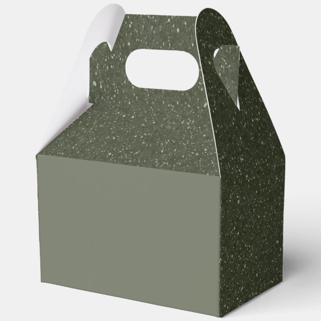 Moss Green & Texture Favor Box – Customizable Bulk (Front)