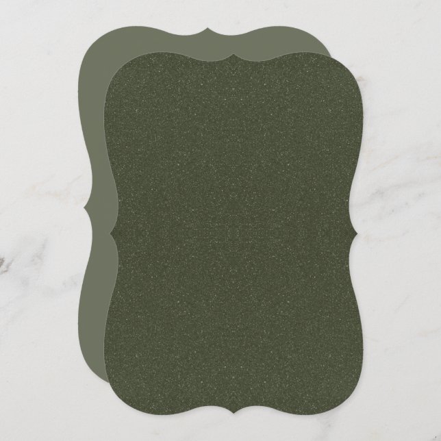 Moss Green Textured Bracket Flat Card – Customize (Front/Back)