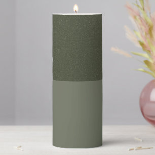 Moss Green Textured Candle – Custom Pillar