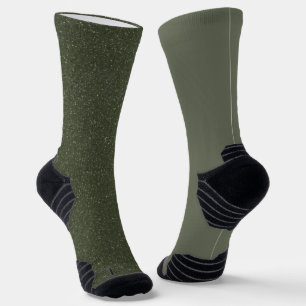 Moss Green Textured Crew Socks – Women’s Custom