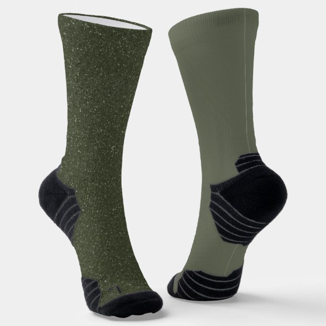 Moss Green Textured Crew Socks – Women’s Custom (Angled)