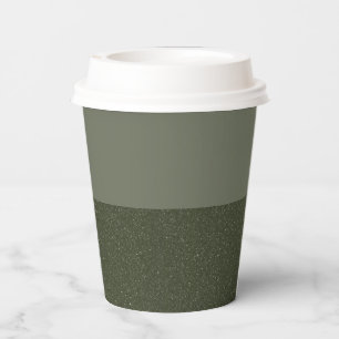 Moss Green Textured Custom Paper Cup