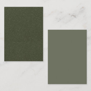 Moss Green Textured Flat Place Card