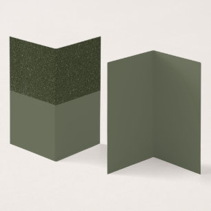 Moss Green Textured Folded Business Card (Custom)