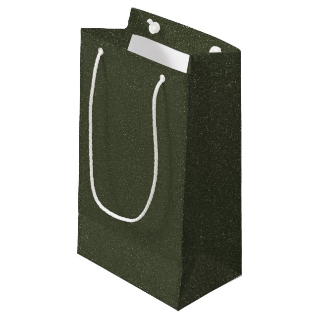 Moss Green Textured Gift Bag (Customizable) (Front Angled)