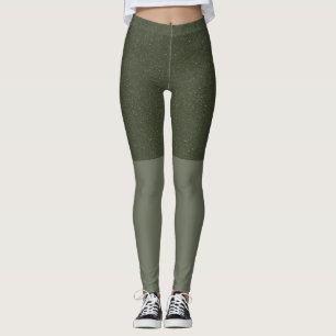 Moss Green Textured Leggings – Customizable