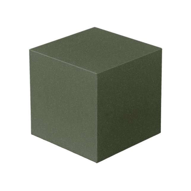 Moss Green Textured Photo Cube – Customizable (Front Angled)