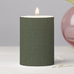 Moss Green Textured Pillar Candle – Customizable