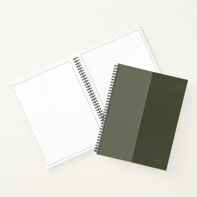 Moss Green Textured Spiral Notebook – Customizable (Inside)
