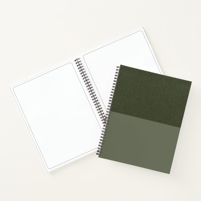 Moss Green Textured Spiral Sketchbook – Customize Notebook (Inside)