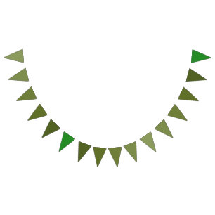 Moss Green to Forest Gradient Theme Bunting Flags