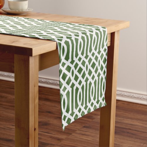 Moss Green Trellis Short Table Runner