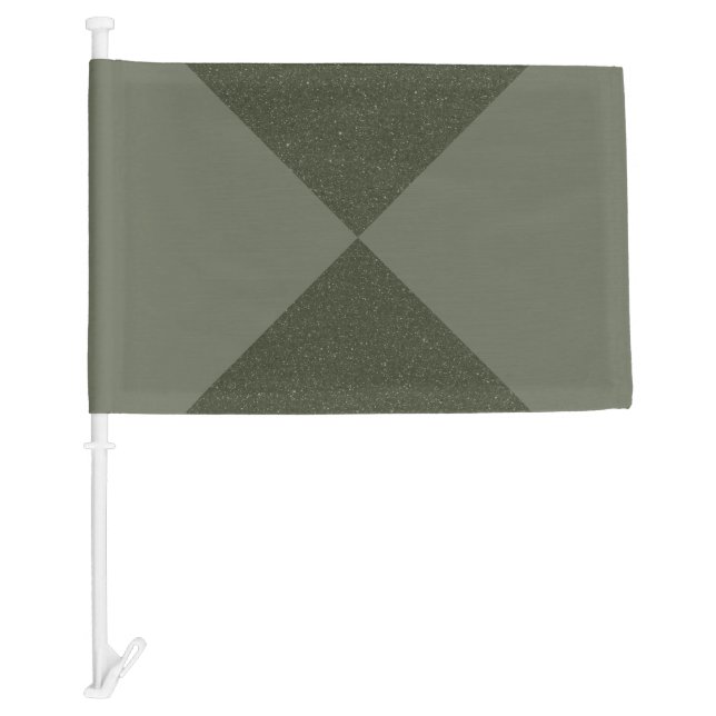 Moss Green Triangles Car Flag – Customizable (Front)