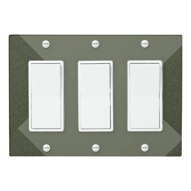 Moss Green Triple Light Switch Cover (In Situ)