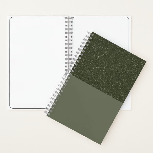 Moss Green Two-Tone Custom Sketchbook Notebook (Inside)