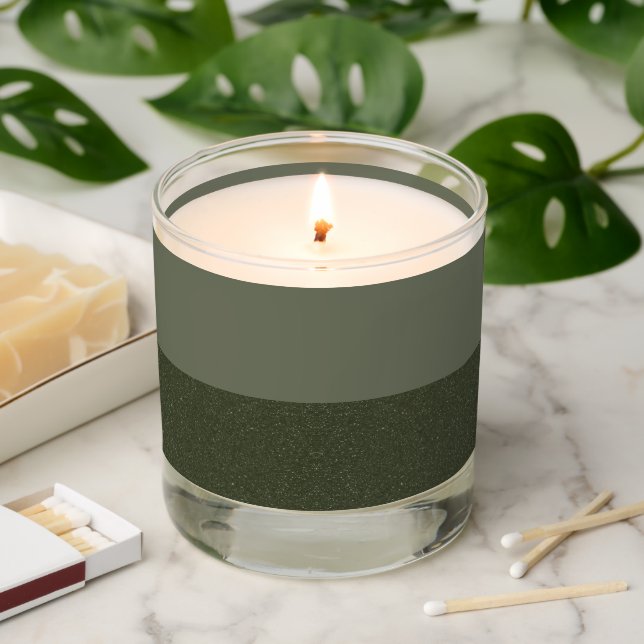 Moss Green Two-Tone Scented Jar Candle – Customize (Lit)