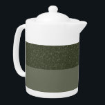 Moss Green Two-Tone Teapot (Customizable)<br><div class="desc">Elevate your tea ritual with this dual-finish moss green ceramic teapot, featuring a bold horizontal split—top half speckled like granite, bottom half a smooth matte. Designed to blend earthy calm with sophisticated contrast, this piece feels just as at home in a cozy brunch nook as on the centerpiece table of...</div>