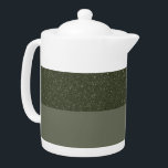 Moss Green Two-Tone Teapot (Customizable)<br><div class="desc">Elevate your tea ritual with this dual-finish moss green ceramic teapot, featuring a bold horizontal split—top half speckled like granite, bottom half a smooth matte. Designed to blend earthy calm with sophisticated contrast, this piece feels just as at home in a cozy brunch nook as on the centerpiece table of...</div>