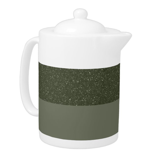 Moss Green Two-Tone Teapot (Customizable) (Left)