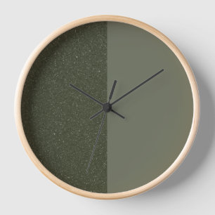 Moss Green Two-Tone Wall Clock – Customizable