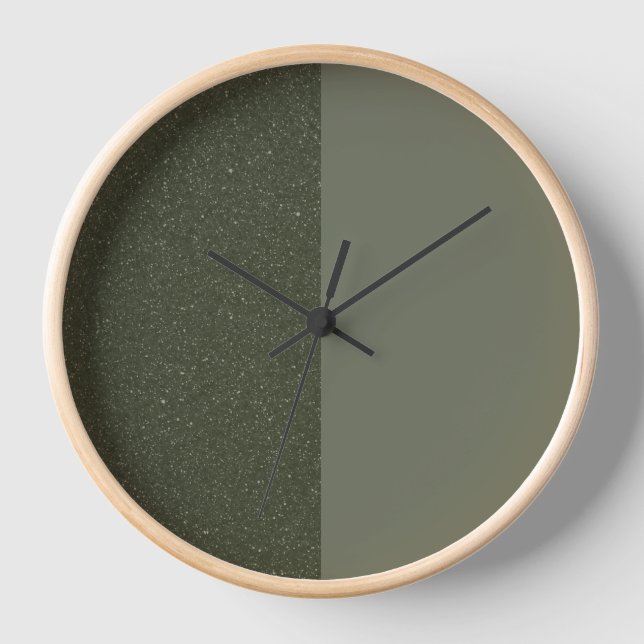 Moss Green Two-Tone Wall Clock – Customizable (Front)