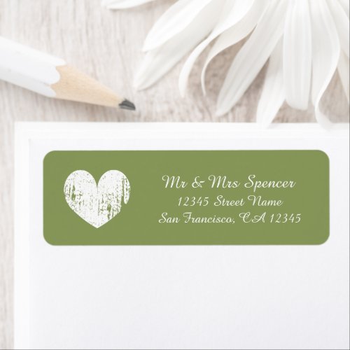 Moss green wedding custom return address label
